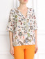 Блуза из шелка с цветочным узором асимметричного кроя Etro  –  Модель Верх-Низ