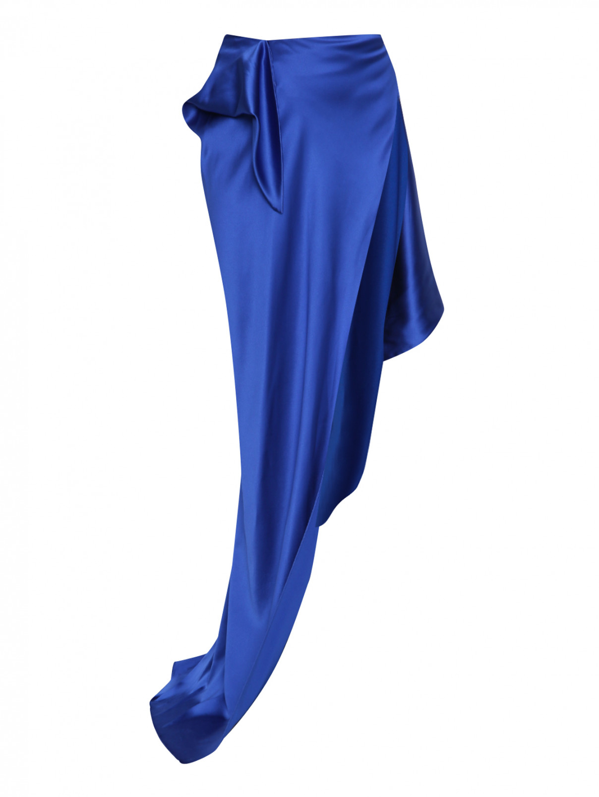 Ассиметричная юбка Balenciaga  –  Общий вид  – Цвет:  Синий
