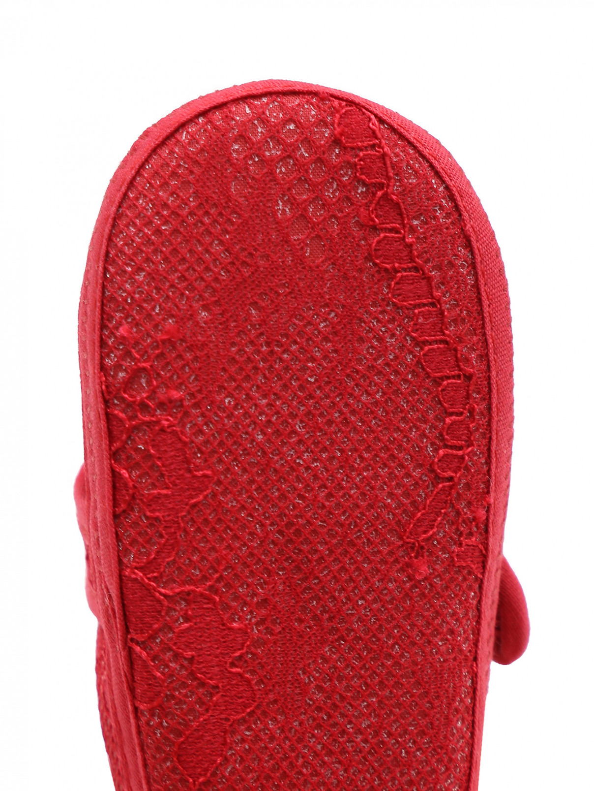 Пинетки текстильные с блестками Aletta  –  Обтравка4  – Цвет:  Красный