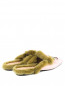 Мюли из бархата с вышивкой и декоративной меховой отделкой Alberta Ferretti  –  Обтравка2