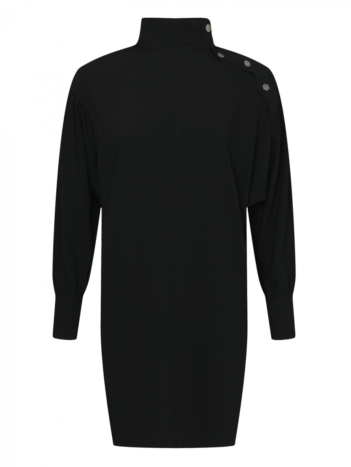 Платье свободного кроя с металлическими кнопками Dorothee Schumacher  –  Общий вид  – Цвет:  Черный