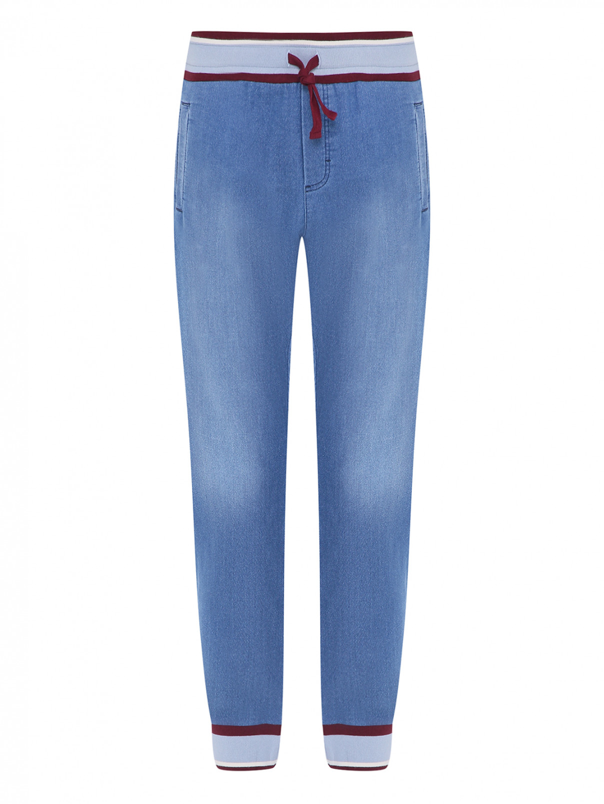 Трикотажные брюки с манжетами Dolce & Gabbana  –  Общий вид  – Цвет:  Синий