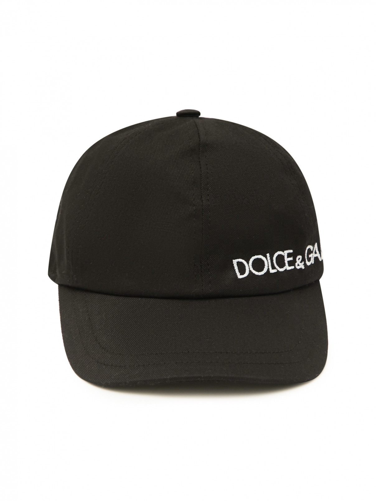 Бейсболка из хлопка с логотипом Dolce & Gabbana  –  Обтравка1  – Цвет:  Черный