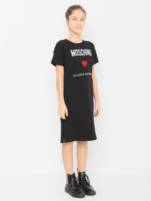 Трикотажное платье с вышивкой Moschino - МодельВерхНиз
