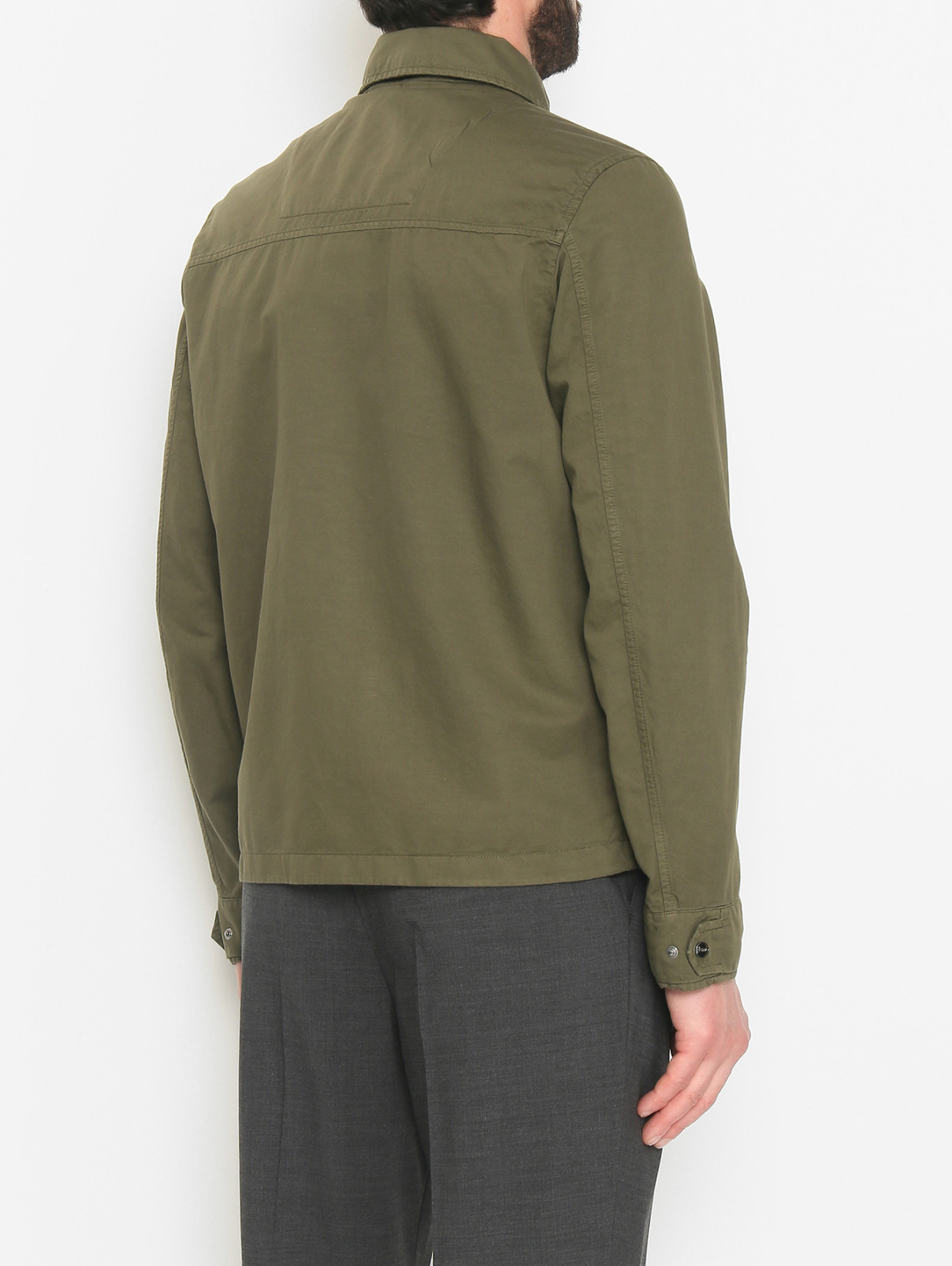 Куртка-рубашка с накладными карманами Herno  –  МодельВерхНиз2  – Цвет:  Зеленый
