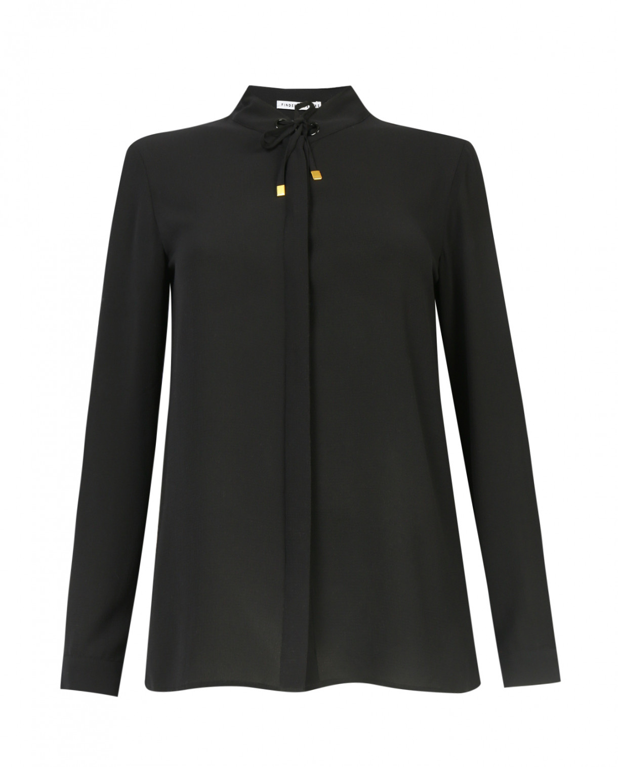 Блуза с декором на воротнике Finders Keepers  –  Общий вид  – Цвет:  Черный