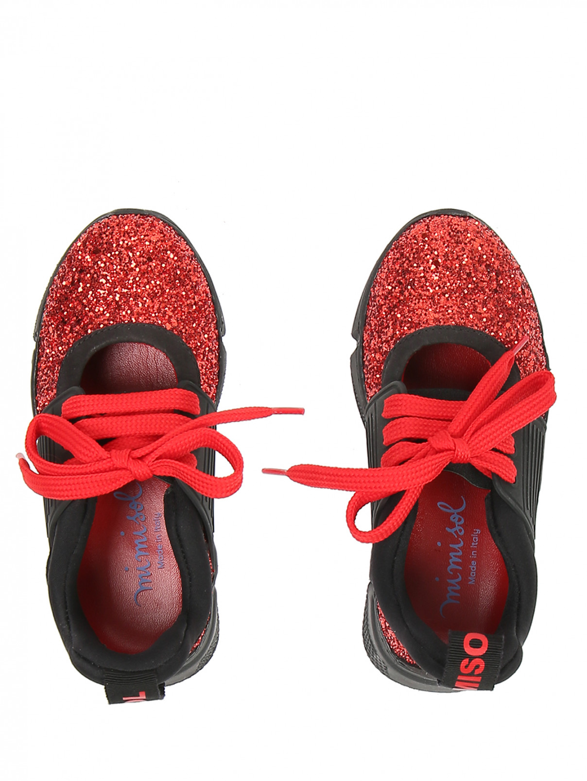 Кроссовки с контрастной встакой MiMiSol  –  Обтравка4  – Цвет:  Красный