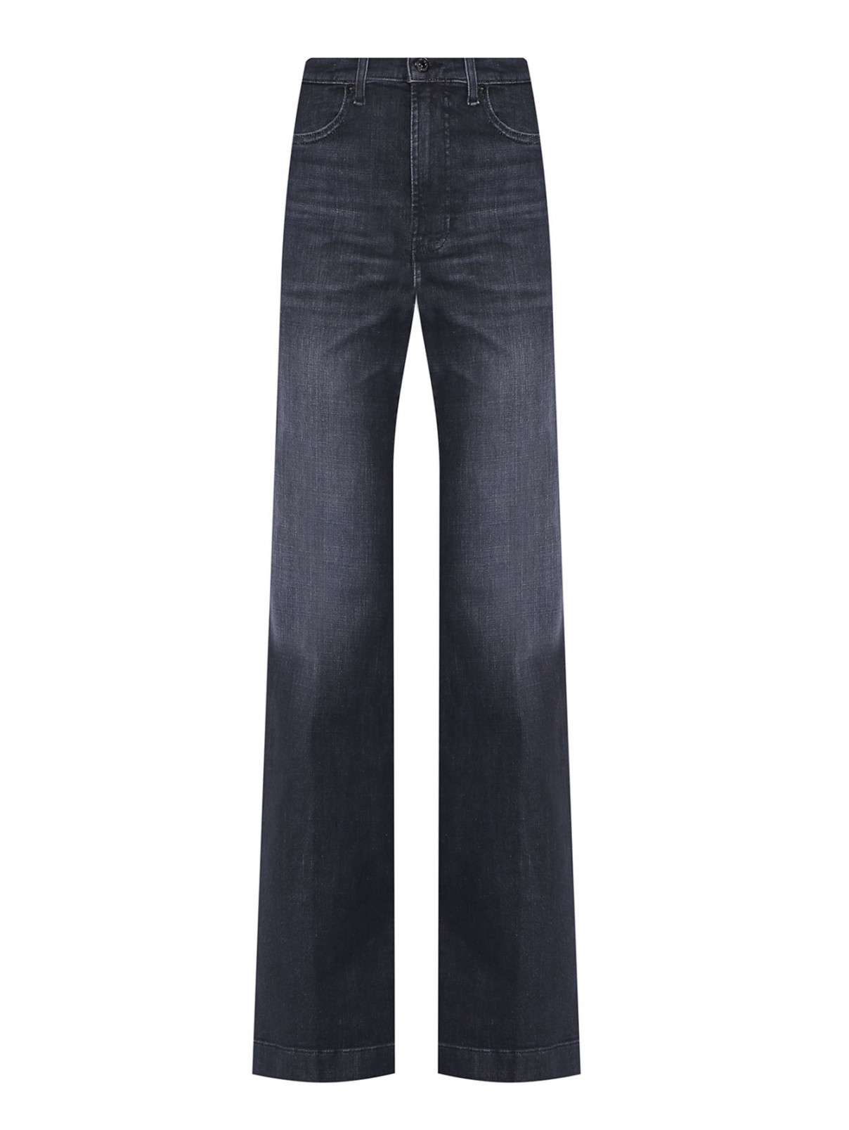 Расклешенные джинсы с карманами 7 For All Mankind  –  Общий вид  – Цвет:  Черный