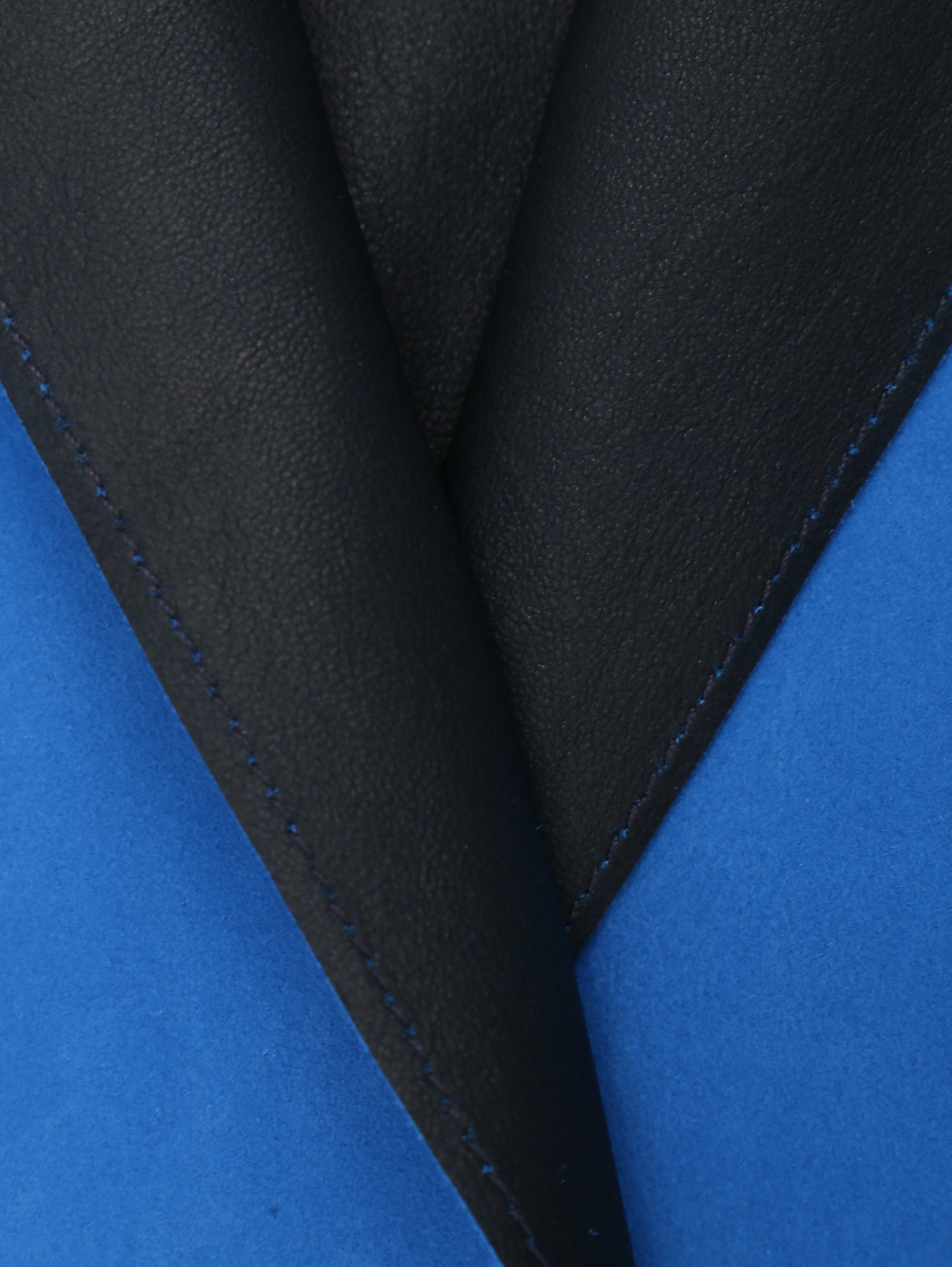 Пальто из замши с накладными карманами Marina Rinaldi  –  Деталь  – Цвет:  Синий