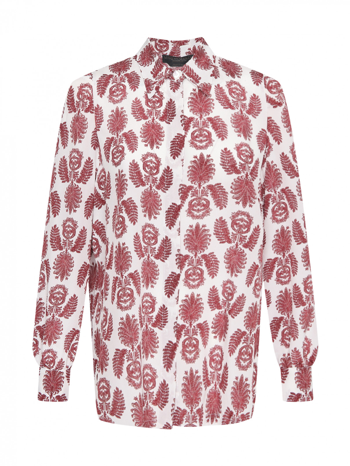 Рубашка из шелка с принтом Marina Rinaldi  –  Общий вид  – Цвет:  Узор