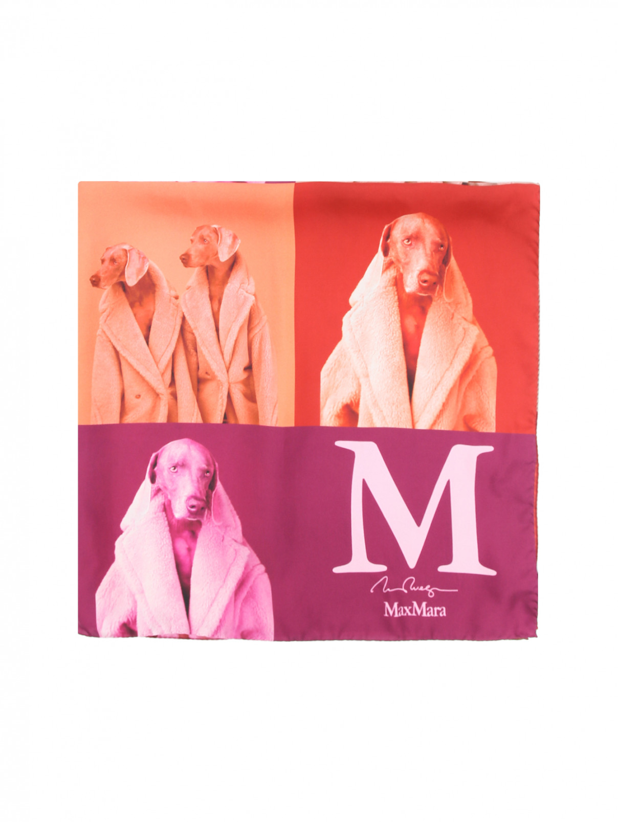 Платок из шелка Max Mara  –  Общий вид  – Цвет:  Фиолетовый