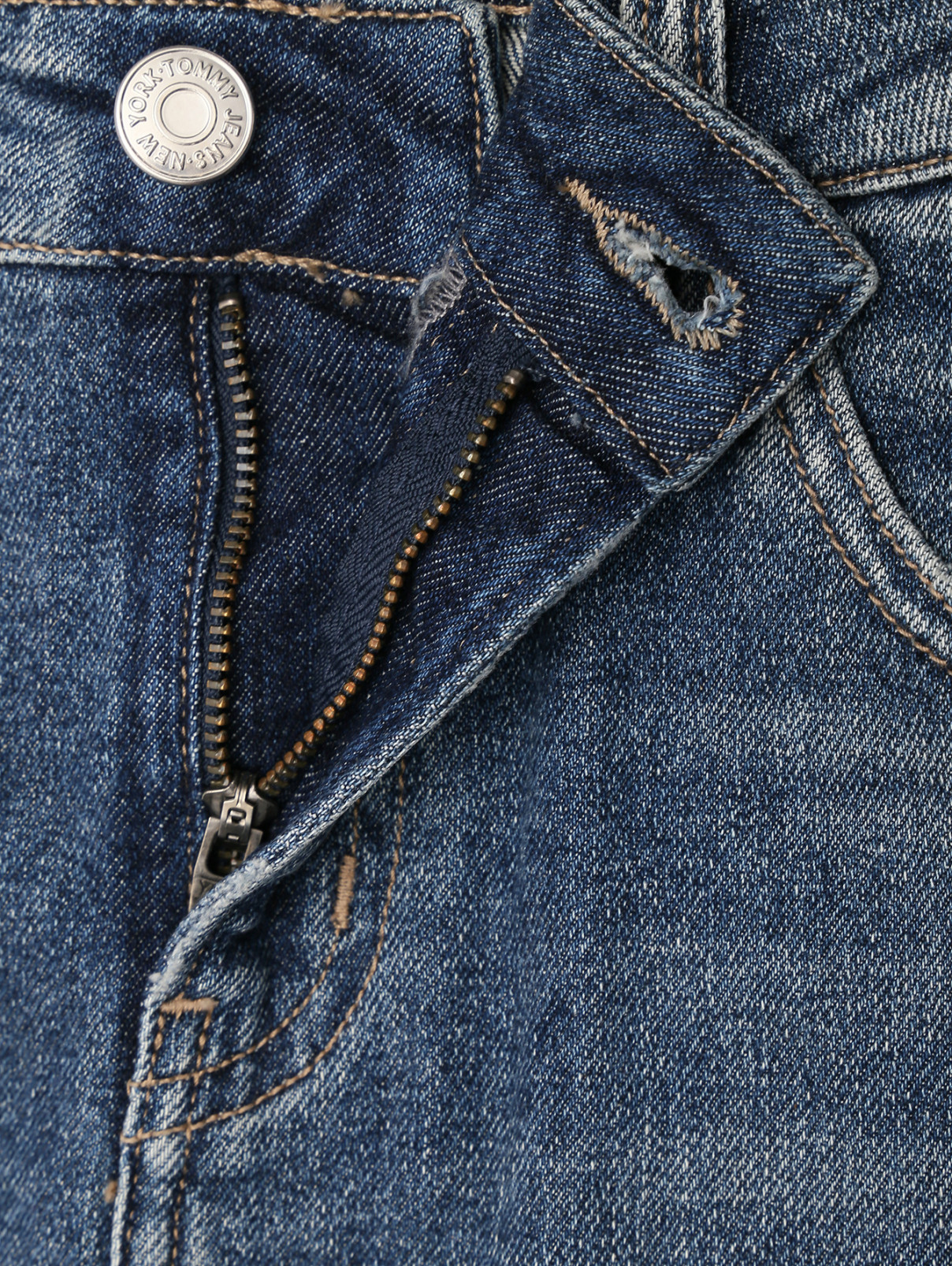 Юбка из денима с потертостями Tommy Jeans  –  Деталь1  – Цвет:  Синий