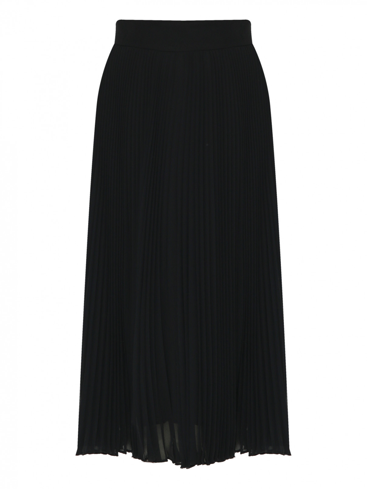 Плиссированная юбка-миди Max Mara  –  Общий вид  – Цвет:  Черный