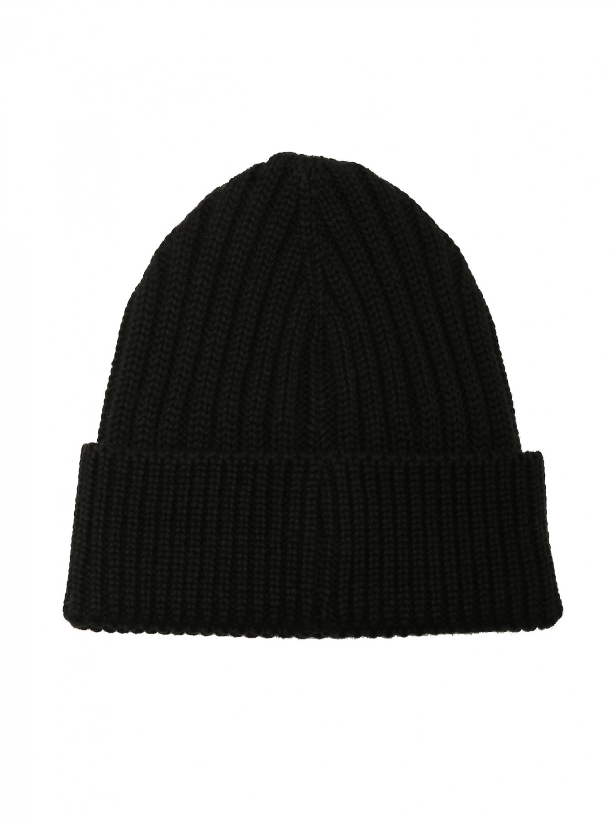 Однотонная шапка с логотипом Bikkembergs  –  Обтравка1  – Цвет:  Черный