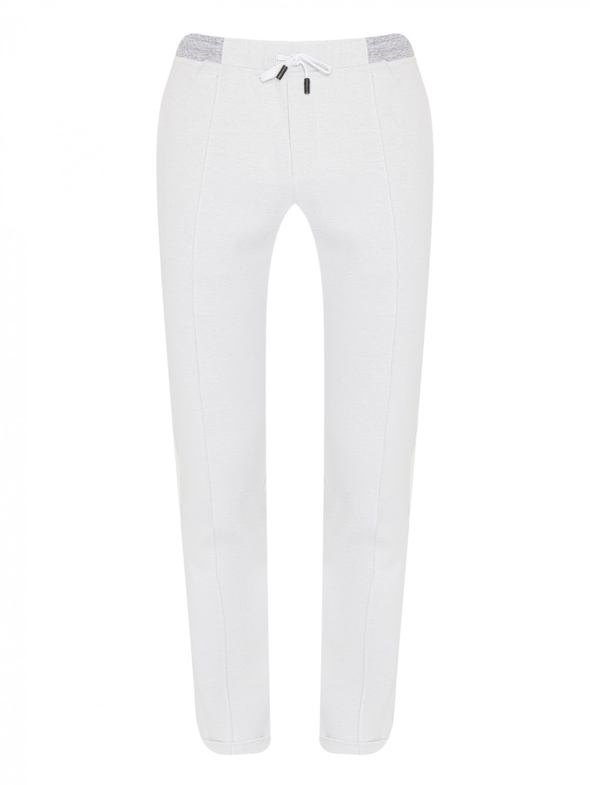 Трикотажные брюки из хлопка на резинке Capobianco  –  Общий вид  – Цвет:  Серый