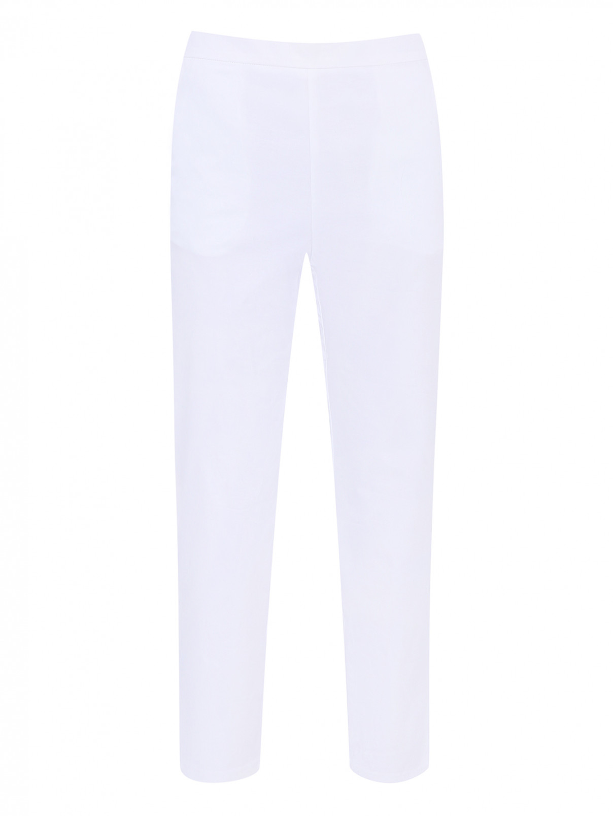 Однотонные брюки из хлопка Ermanno Scervino Junior  –  Общий вид  – Цвет:  Белый