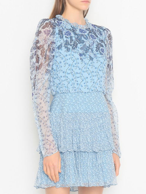 Платье из шелка с цветочным узором - МодельВерхНиз