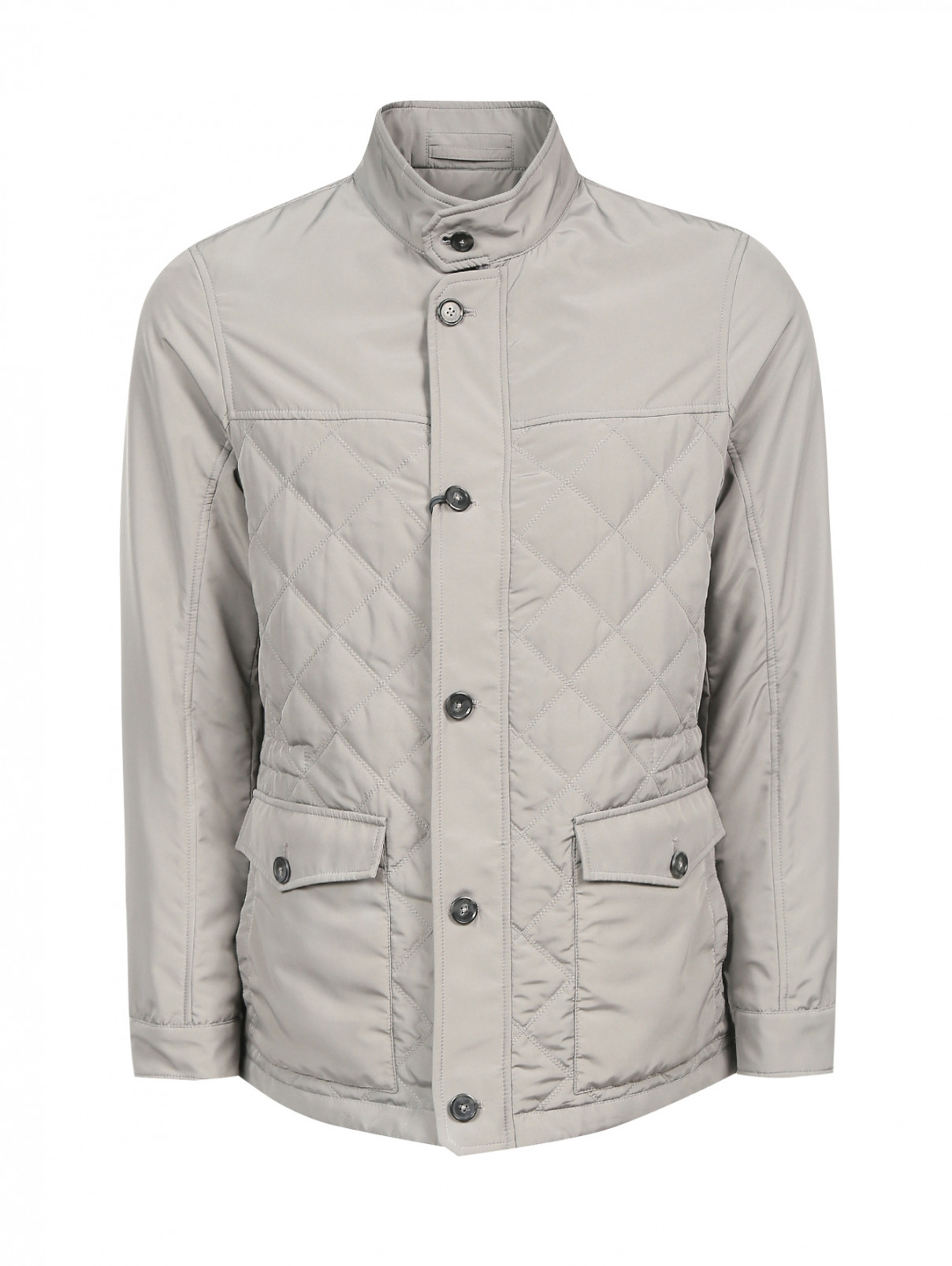 Куртка стеганая на молнии Pal Zileri  –  Общий вид  – Цвет:  Серый