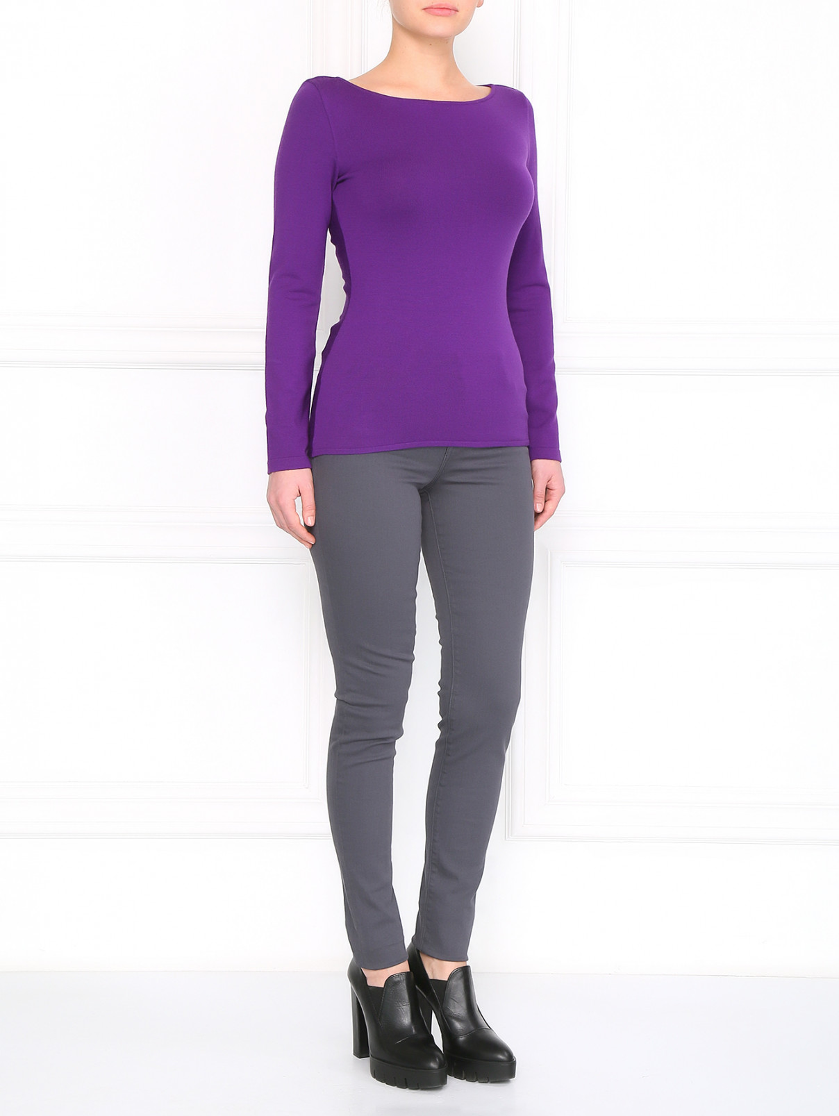 Джемпер с разрезами на спине Alberta Ferretti  –  Модель Общий вид  – Цвет:  Фиолетовый