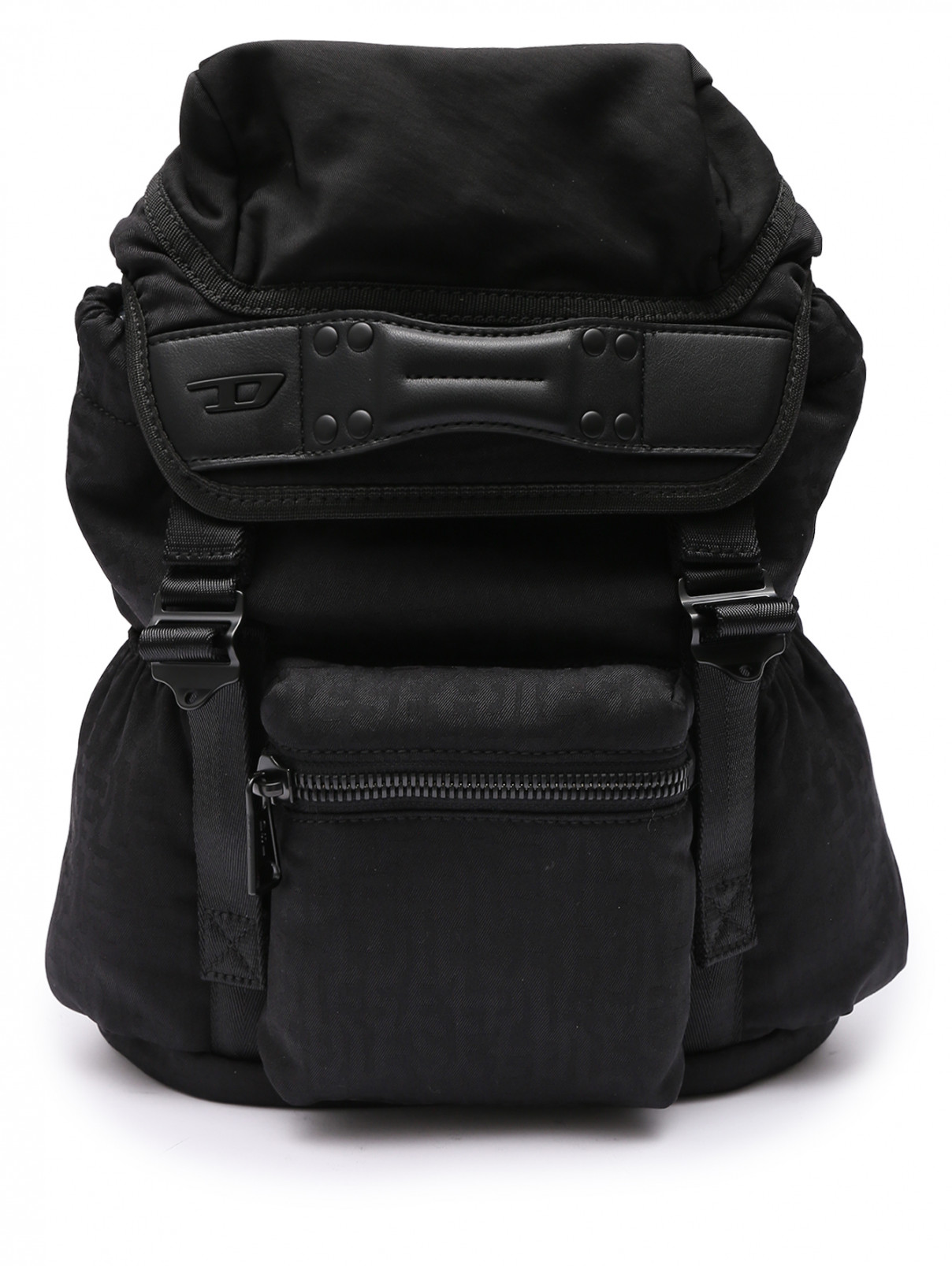 Рюкзак из текстиля с фурнитурой Diesel  –  Общий вид  – Цвет:  Черный