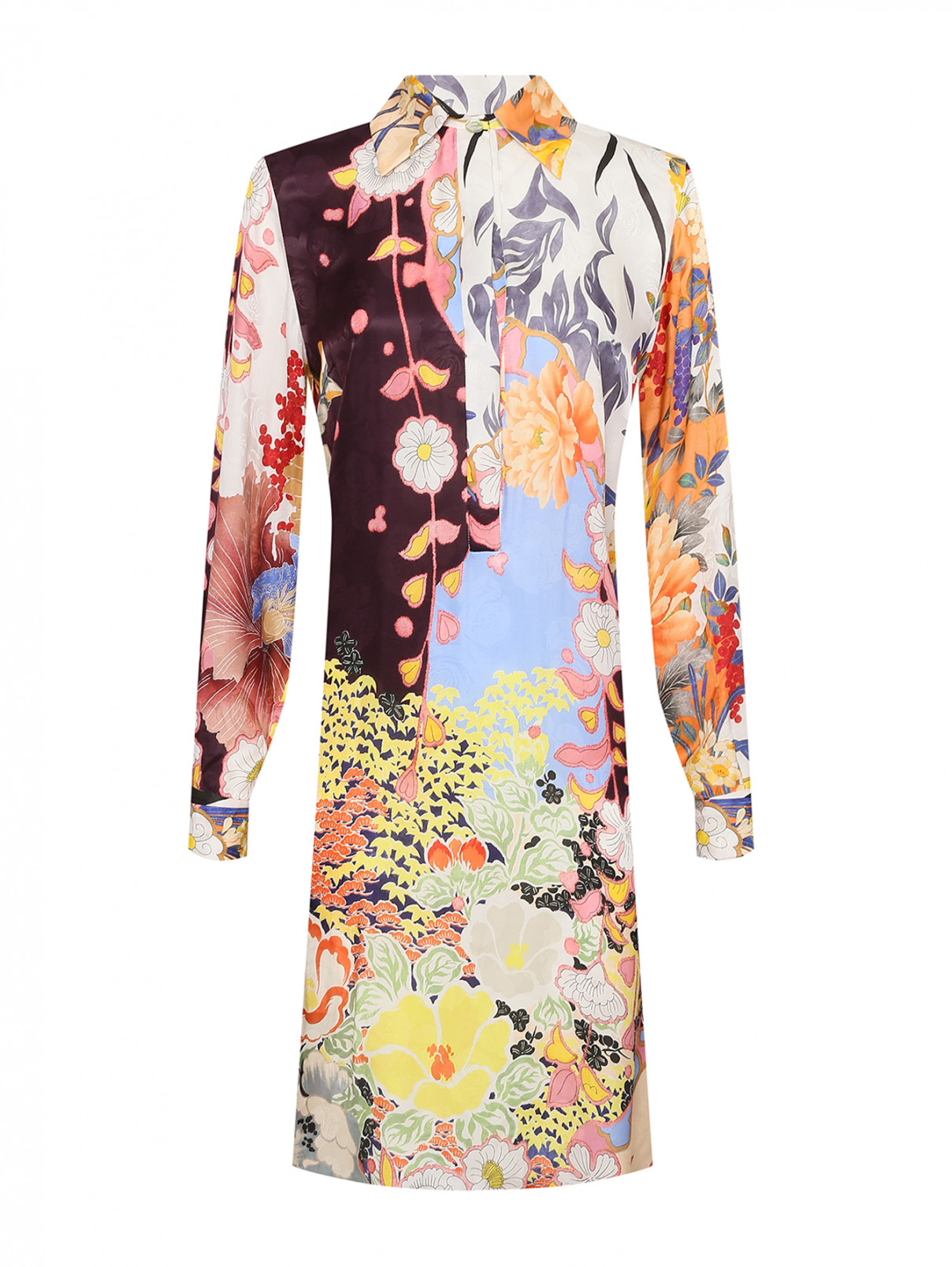 Платье-миди из вискозы и шелка с узором Etro  –  Общий вид  – Цвет:  Узор