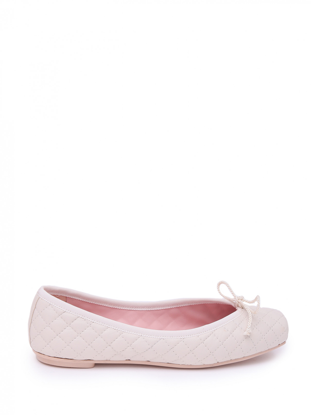 Стеганые балетки с бантом Pretty Ballerinas  –  Обтравка1  – Цвет:  Белый