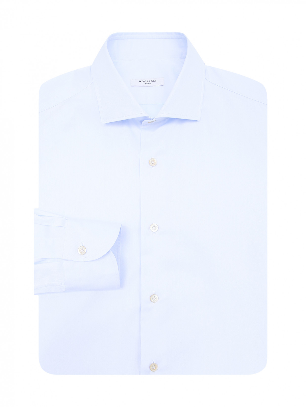 Рубашка из хлопка Boglioli  –  Общий вид  – Цвет:  Синий