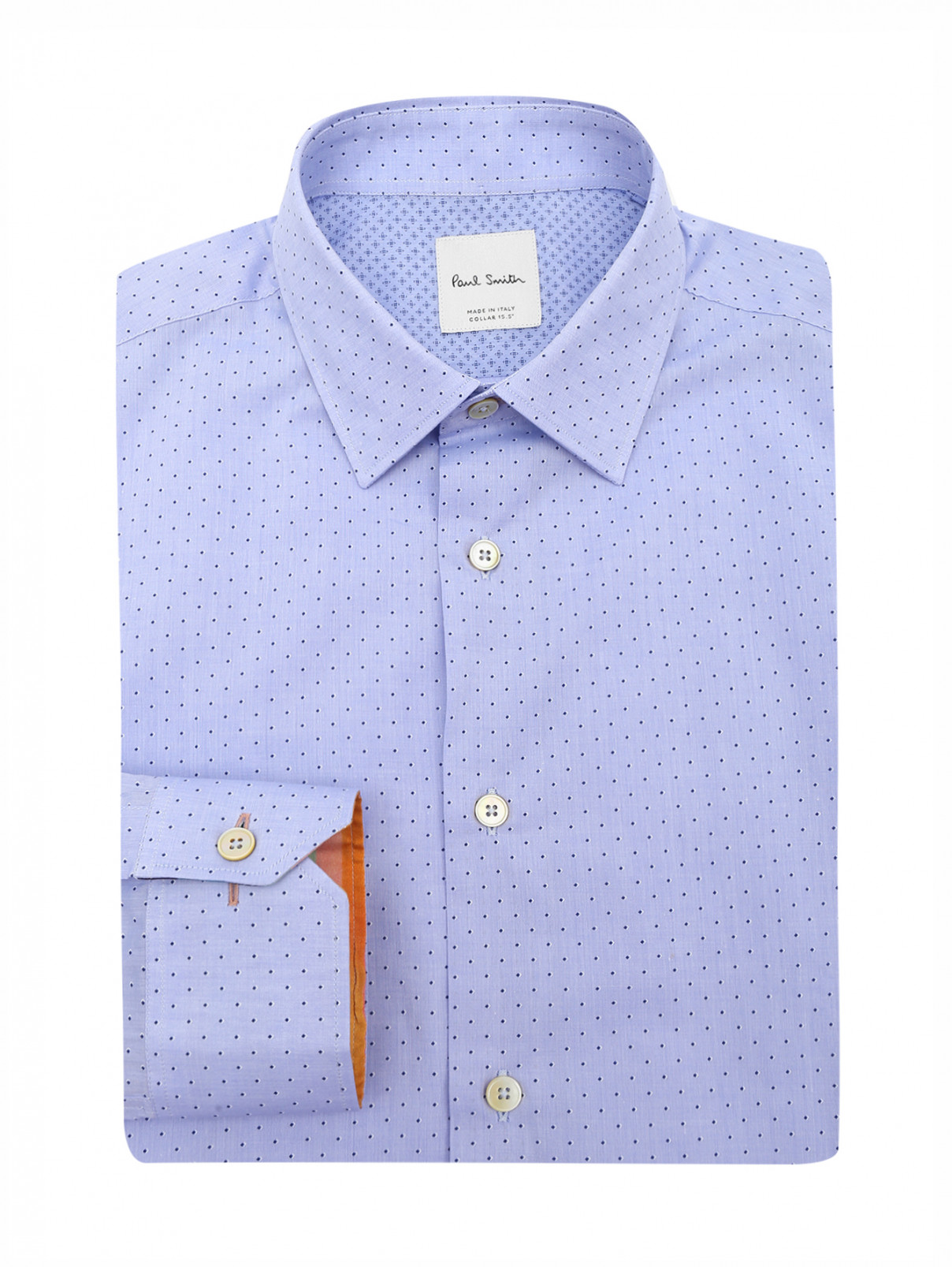 Рубашка из хлопка с узором "горох" Paul Smith  –  Общий вид  – Цвет:  Синий