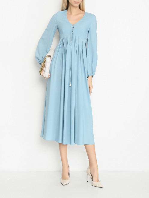 Однотонное платье-макси с V-образным вырезом Weekend Max Mara - МодельОбщийВид
