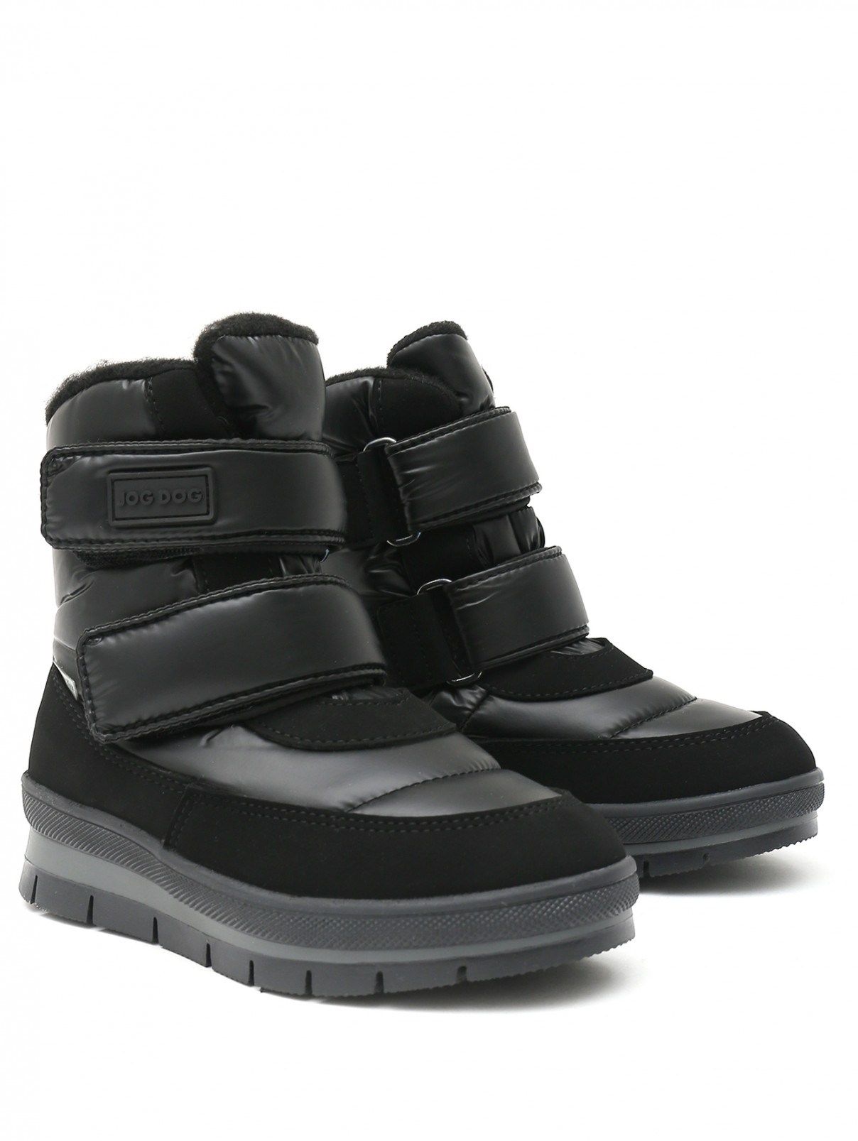 Утепленные ботинки с липучкой JOG DOG  –  Общий вид  – Цвет:  Черный