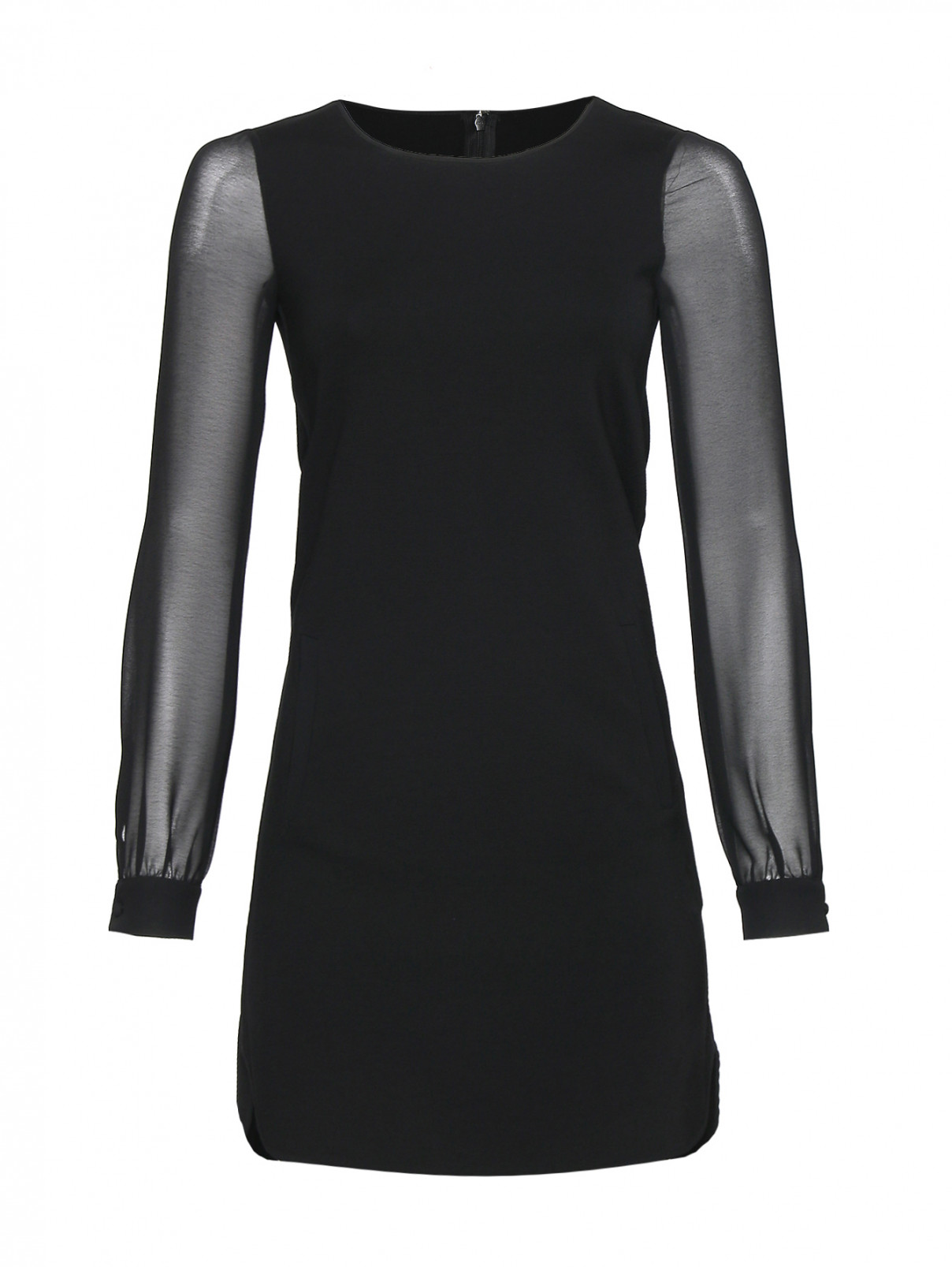 Платье-мини с короткими рукавами Weekend Max Mara  –  Общий вид  – Цвет:  Черный