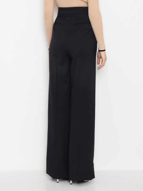 Брюки однотонные из вискозы и шерсти Sportmax - МодельВерхНиз1