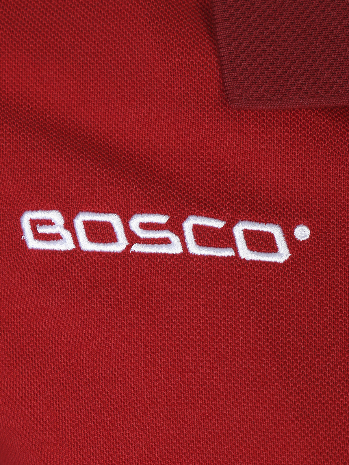 Поло из хлопка с контрастной вставкой BOSCO  –  Деталь  – Цвет:  Красный