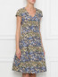 Платье из смешанного хлопка с цветочным узором Brooks Brothers  –  МодельВерхНиз