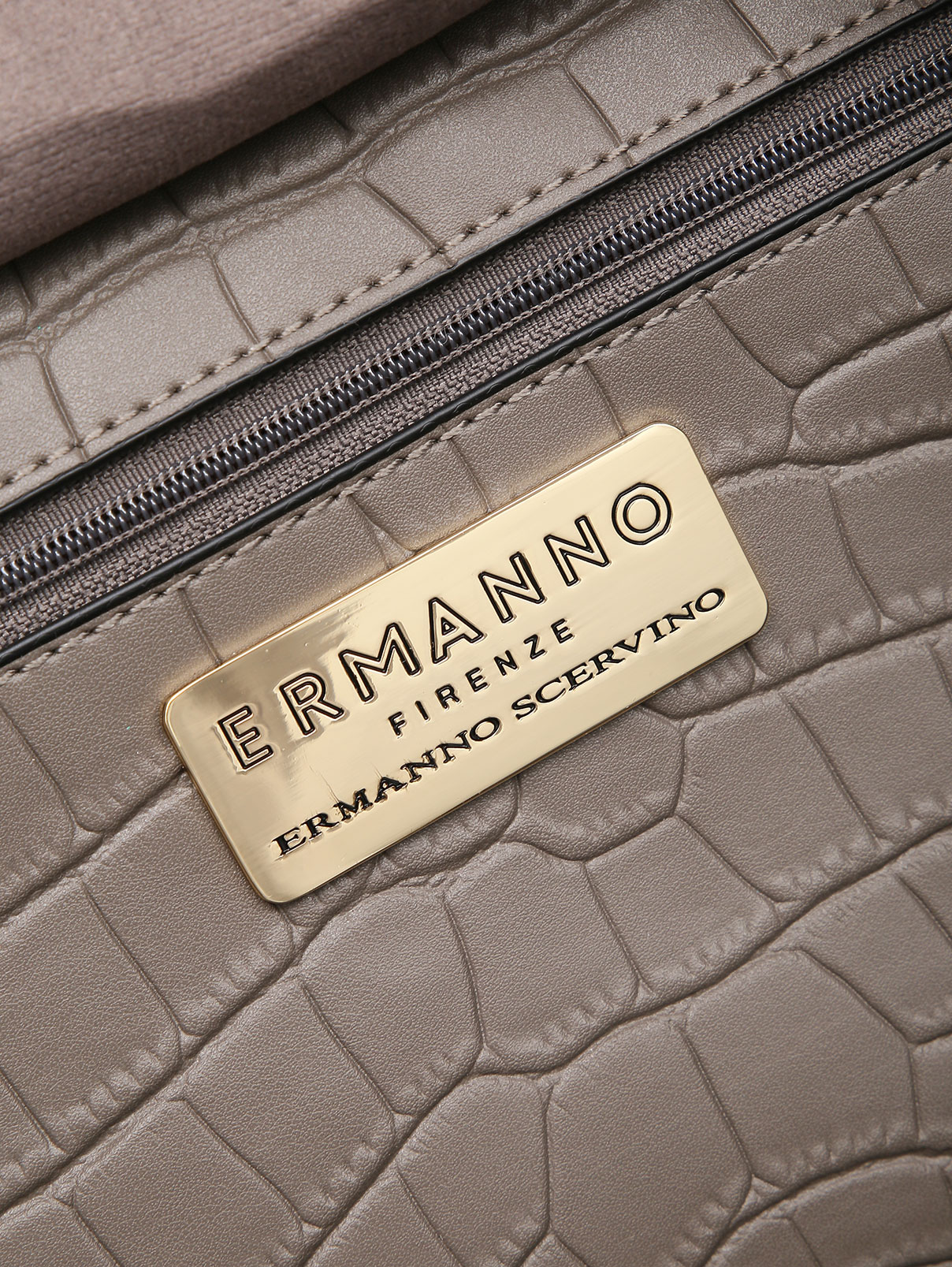 Вместительная сумка на длинных ручках Ermanno Firenze  –  Деталь1  – Цвет:  Серый