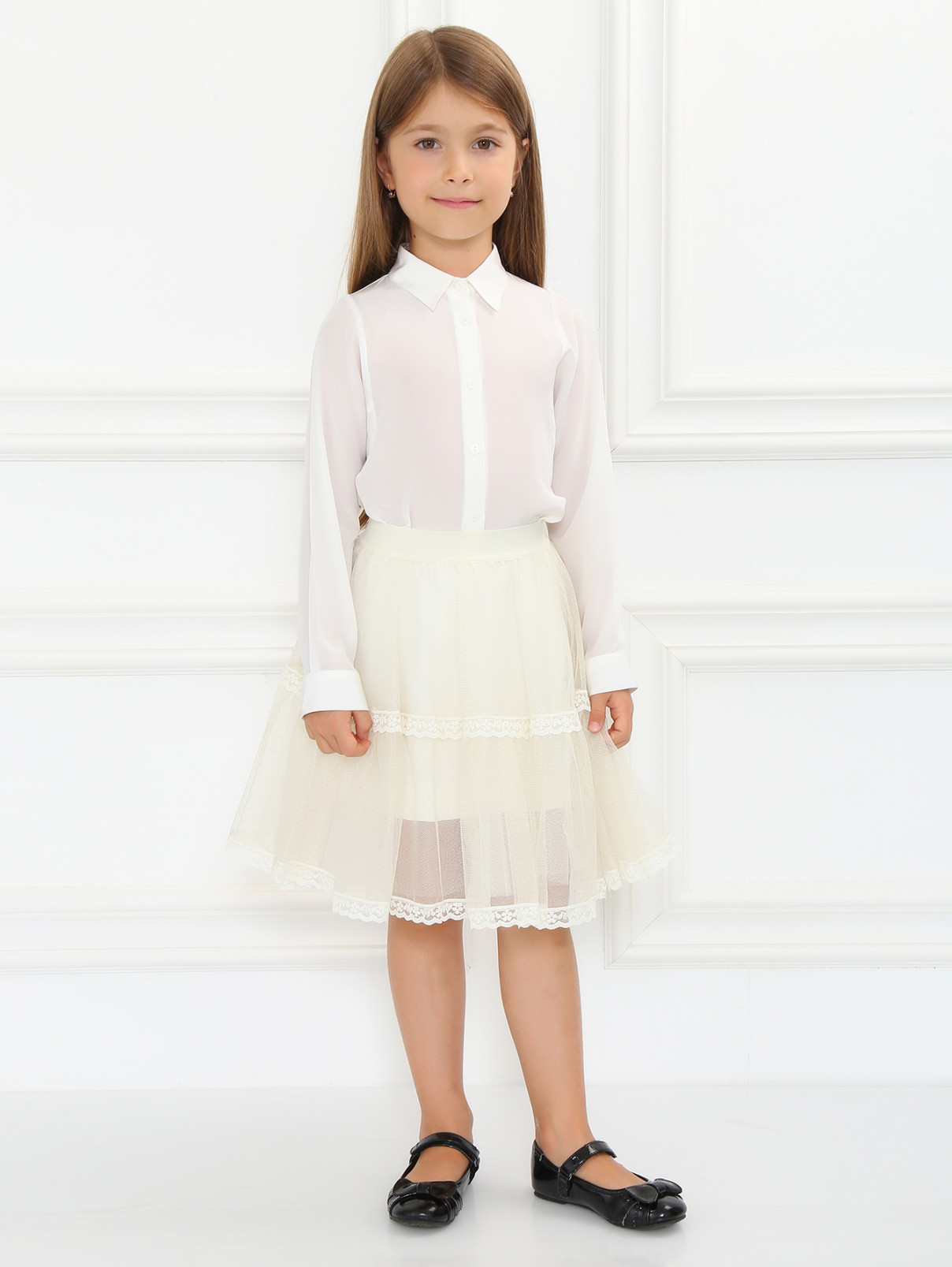 Блуза из шелка MiMiSol  –  Модель Общий вид  – Цвет:  Белый