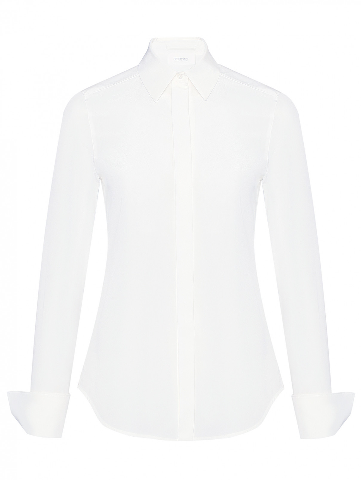 Блуза из шёлка Sportmax  –  Общий вид  – Цвет:  Белый