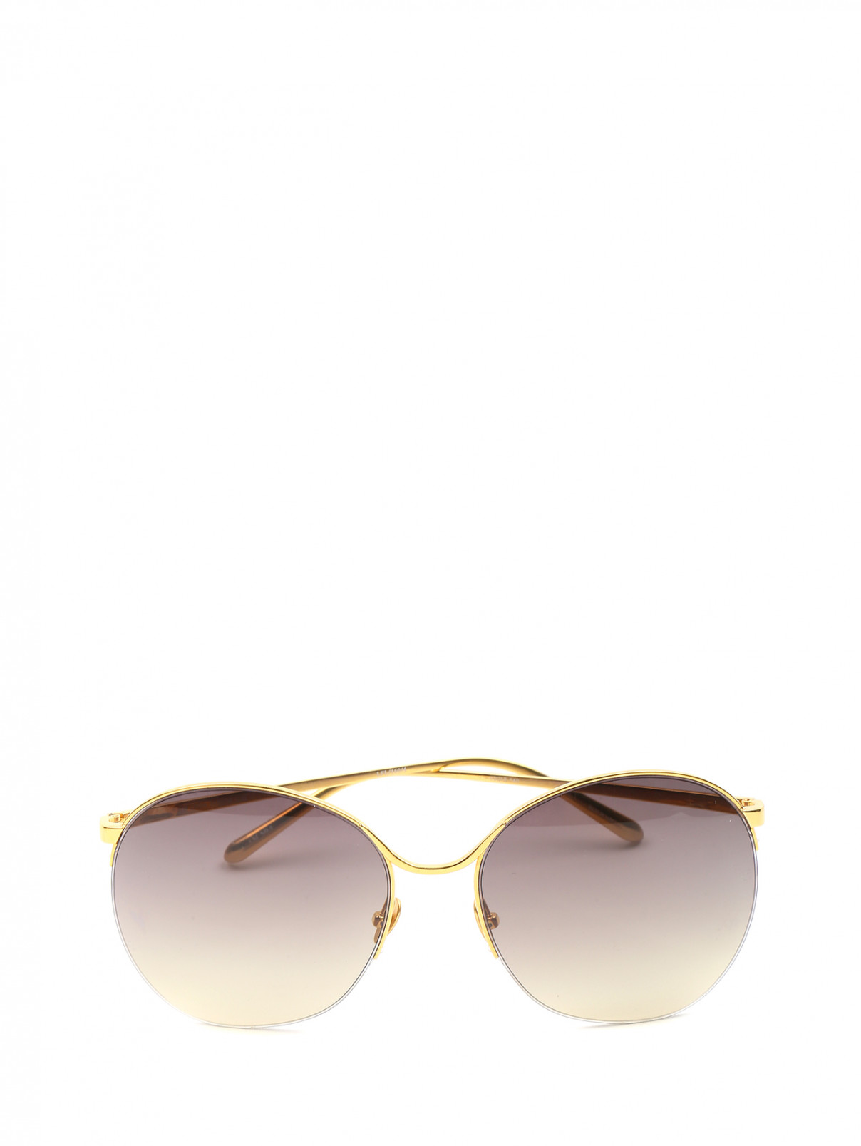 Cолнцезащитные очки в металлической оправе Linda Farrow  –  Общий вид  – Цвет:  Золотой