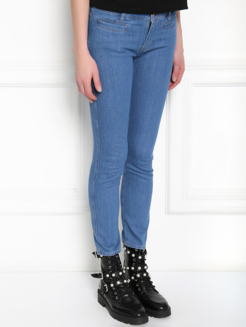 Укороченные узкие джинсы из плотного денима - МодельВерхНиз