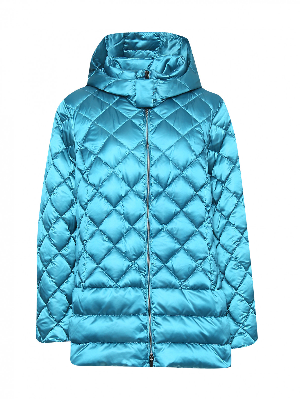 Стеганая куртка с капюшоном Marina Rinaldi  –  Общий вид  – Цвет:  Синий