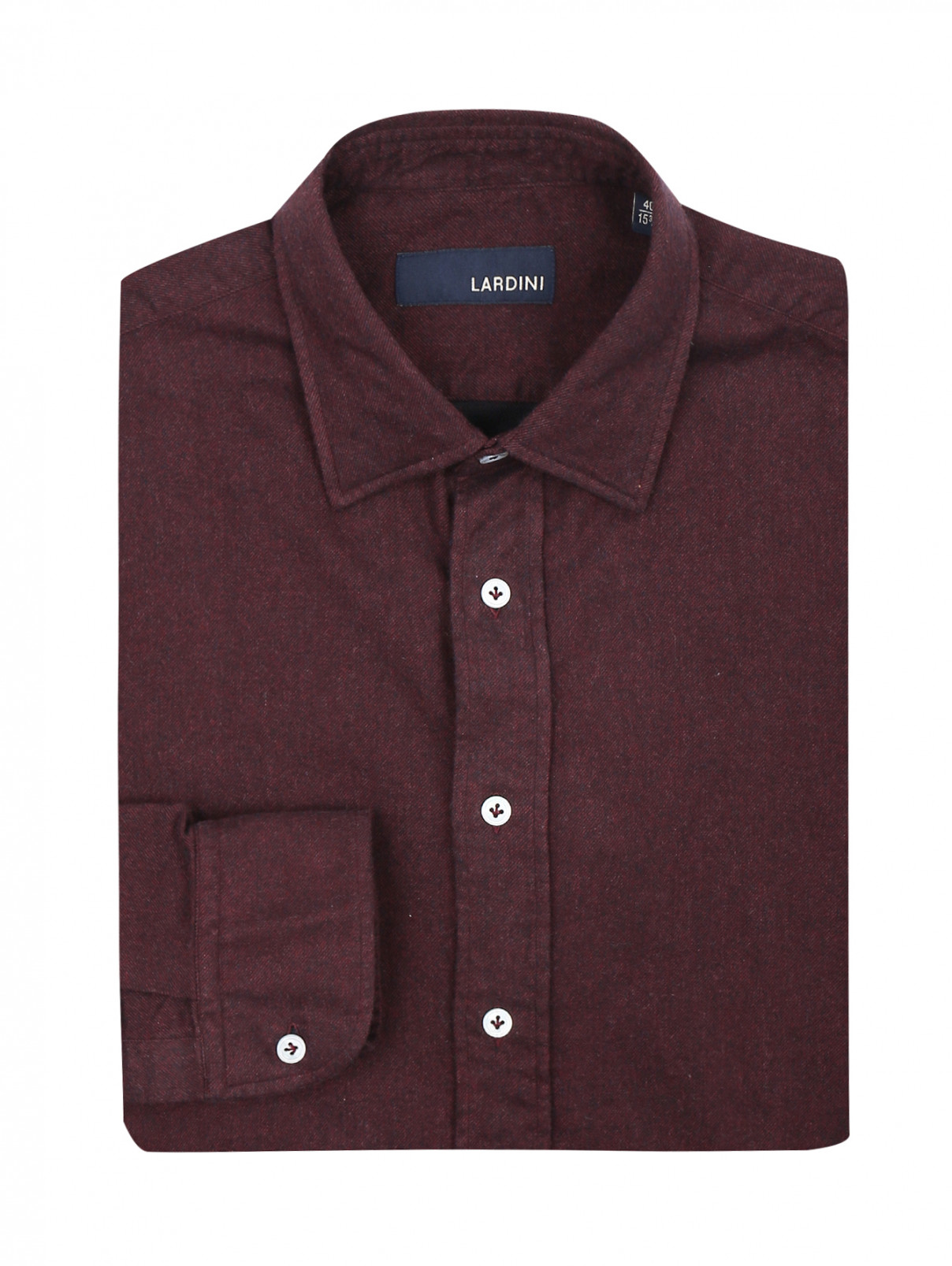 Рубашка из хлопка LARDINI  –  Общий вид  – Цвет:  Фиолетовый
