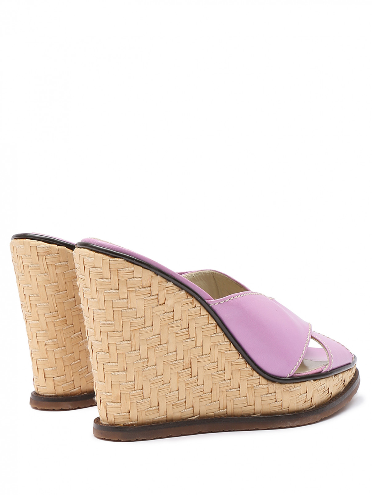 Босоножки из кожи на платформе Studio Pollini  –  Обтравка1  – Цвет:  Фиолетовый