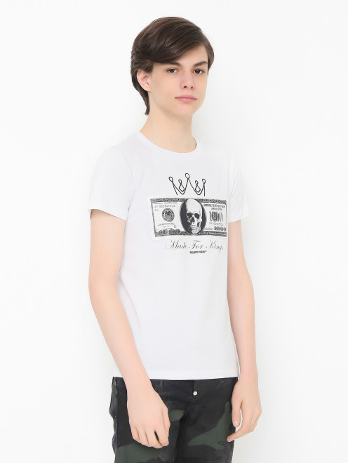 Трикотажная футболка с круглым вырезом Philipp Plein - МодельВерхНиз