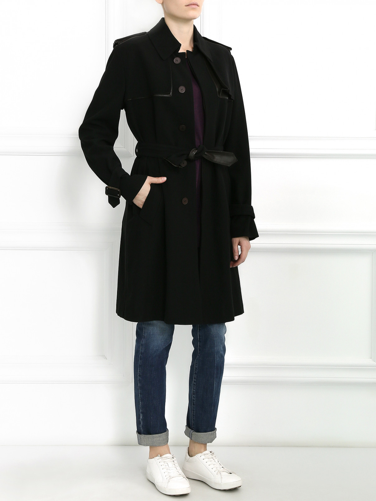Пальто из хлопка с боковыми карманами Jean Paul Gaultier  –  Модель Общий вид  – Цвет:  Черный