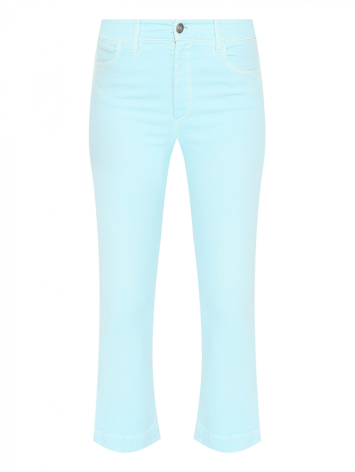 Укороченные джинсы из цветного денима Sportmax  –  Общий вид  – Цвет:  Синий