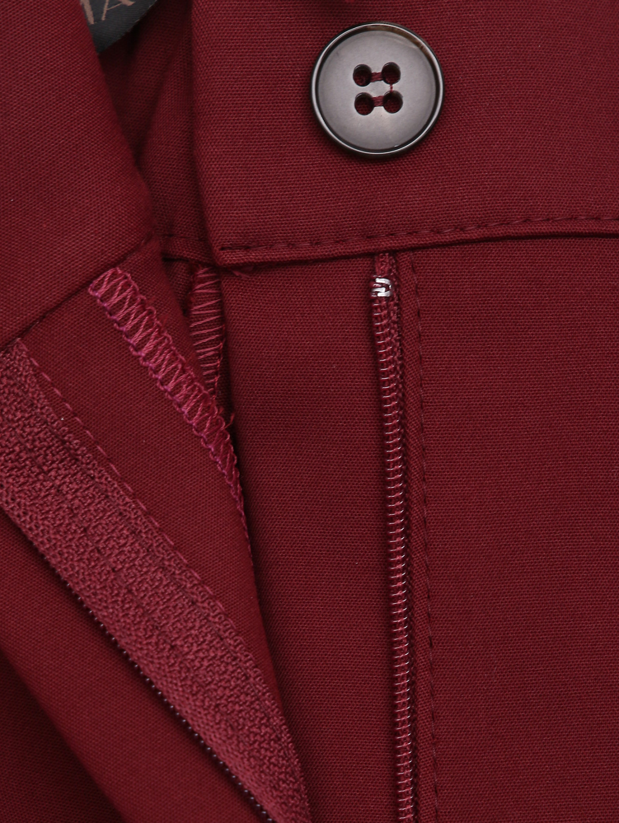 Укороченные брюки из смешанного хлопка Marina Rinaldi  –  Деталь1  – Цвет:  Красный