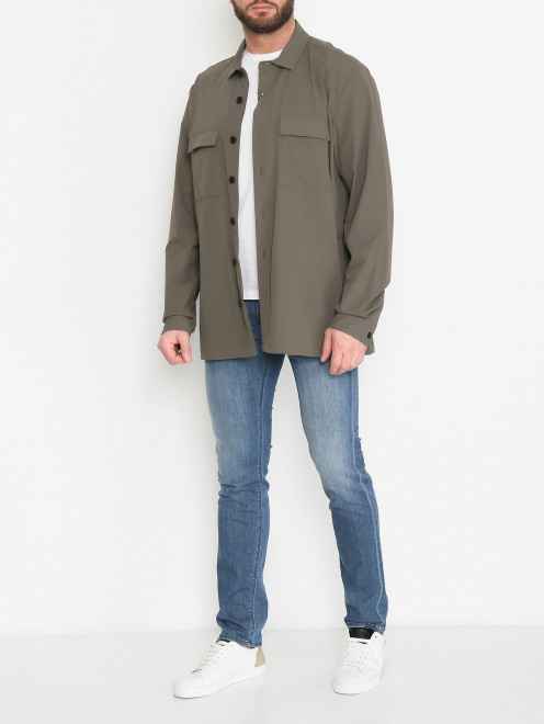 Куртка-рубашка с накладными карманами Boggi - МодельОбщийВид