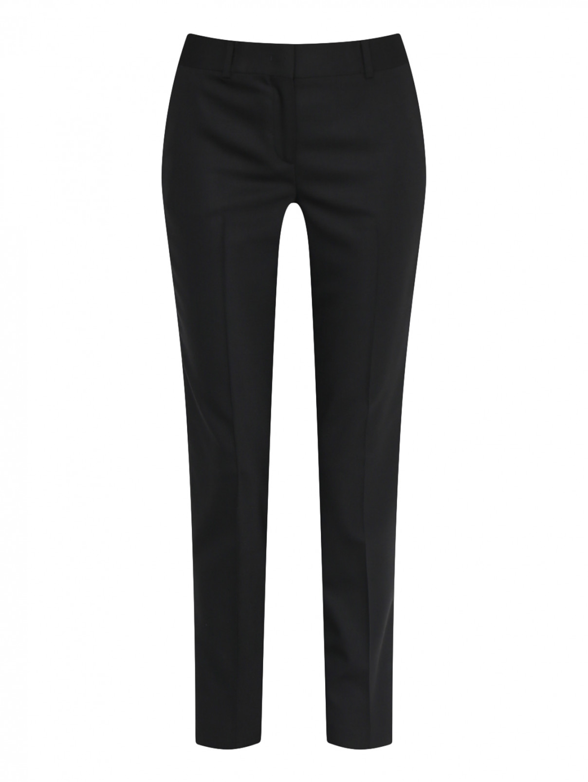 Укороченные брюки из шерсти Ermanno Scervino  –  Общий вид  – Цвет:  Черный