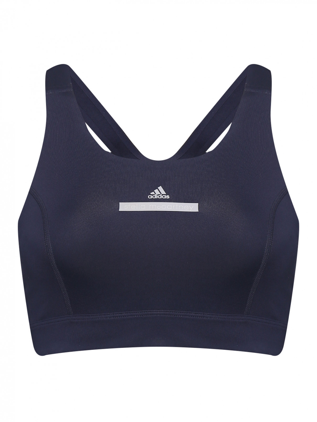 Топ-бра с логотипом adidas by Stella McCartney  –  Общий вид  – Цвет:  Синий