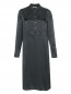 Платье-миди из шелка прямого кроя с карманами Calvin Klein  –  Общий вид